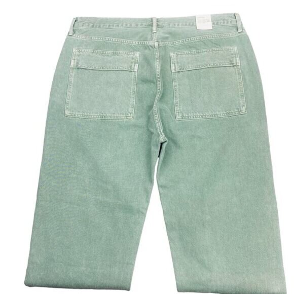 NWT AGOLDE Cooper Cargo High Rise Straight Leg Jean Sz 34 Salamander Green - Picture 13 of 16